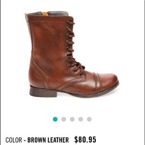 Steve Madden Troopa Brown Leather Combat Boot S8